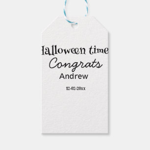 Etiqueta Para Presente Parabéns no Halloween adicione nome data ano forma