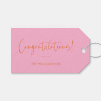 Parabéns Personalizados Rosa e Laranja Minimalista