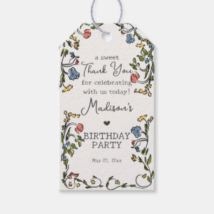 Etiqueta Para Presente Parceiro do Jardim Botânico Doodle Floral Birthday