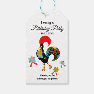 Etiqueta Para Presente Partido Aniversário de criança do Rooster Parade