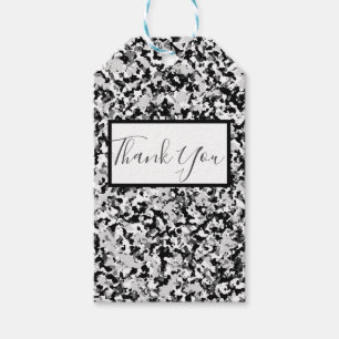 Etiqueta Para Presente Partido Camuflagem Negra da Cinza Branca do Ártico