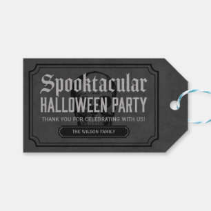 Etiqueta Para Presente Partido cinzento de Spooktacular o Dia das Bruxas