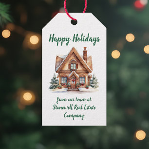 Etiqueta Para Presente Partido de Natal da Real Estate Business Personali