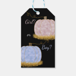 Etiqueta Para Presente Partido Revelador do Gênero Pumpki, rosa ou azul