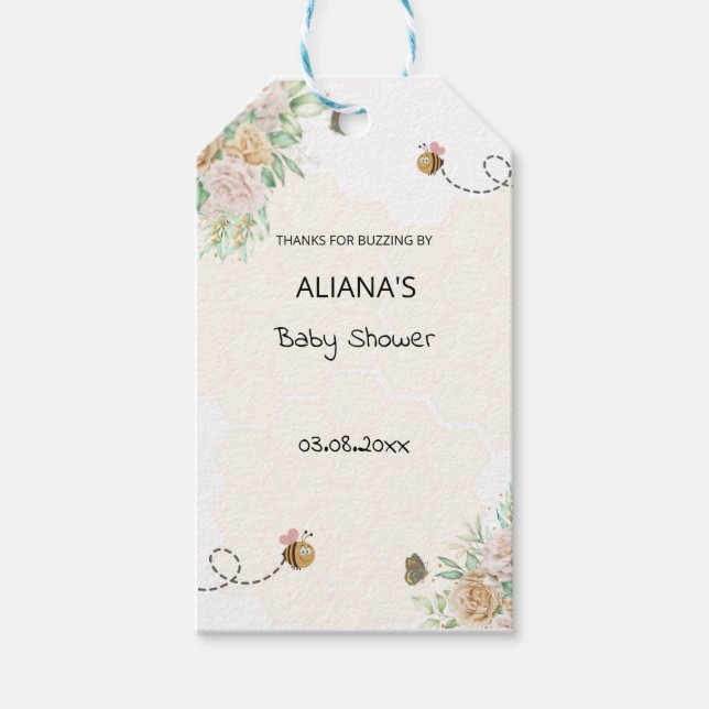 Etiqueta Para Presente Partido Rustic Floral Bee Themed Honeycomb