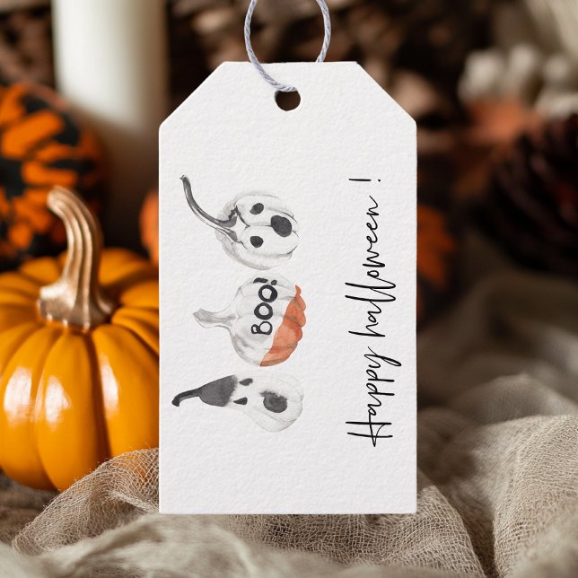 Etiqueta Para Presente Partido Spooky Pumpkins | Feliz Dia das Bruxas (Criador carregado)