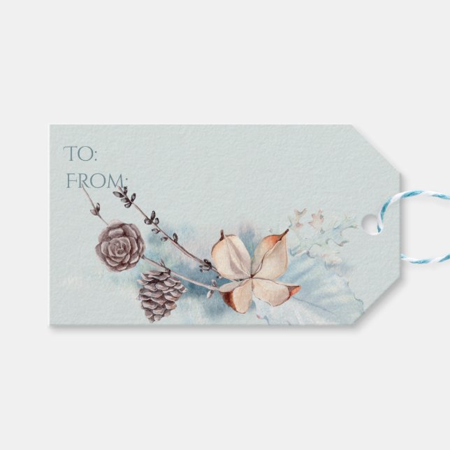 Etiqueta Para Presente Pás Brancas de Madeira (Frente (horizontal))