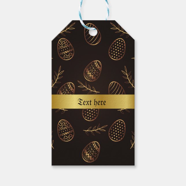 Etiqueta Para Presente Páscoa de Ovos Dourados (Frente)