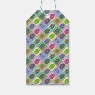Etiqueta Para Presente Páscoa Padrão de Abstrato de Ovos Coloridos Person