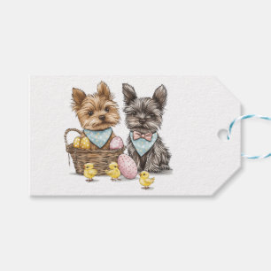 Etiqueta Para Presente Páscoa Yorkshire Terrier Dogs