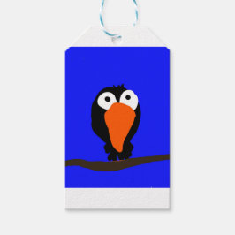 Etiqueta Para Presente pássaro preto desenhando uraco