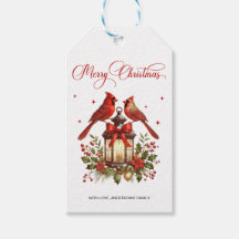 Pássaros Cardinal em Lanterna de Natal em Aquarela