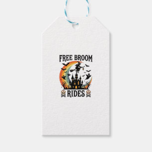 Etiqueta Para Presente Passeios de vassoura grátis Halloween Bruxa Castel