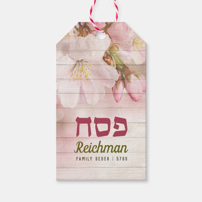 Etiqueta Para Presente Passover Pesach Cherry Blossom Springtime (Frente)