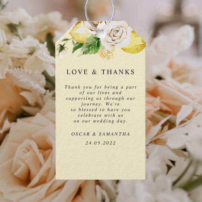 Etiqueta Para Presente Pasta Amarela de Pastel Moderna e Folha (Criador carregado)