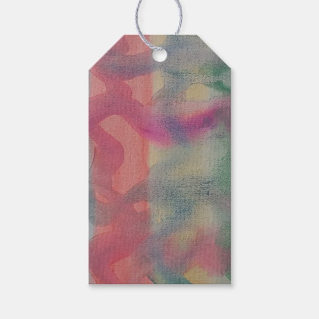 Etiqueta Para Presente Pastel Abstrato Art (Frente)