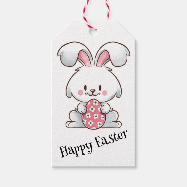 Etiqueta Para Presente Pastel Bunny Elegance (Frente)