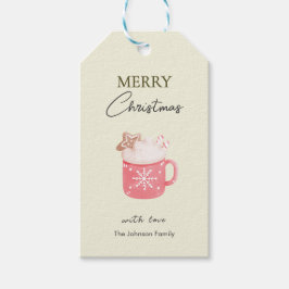 Etiqueta Para Presente Pastel Cocoa Mug Cookie Merry Christmas