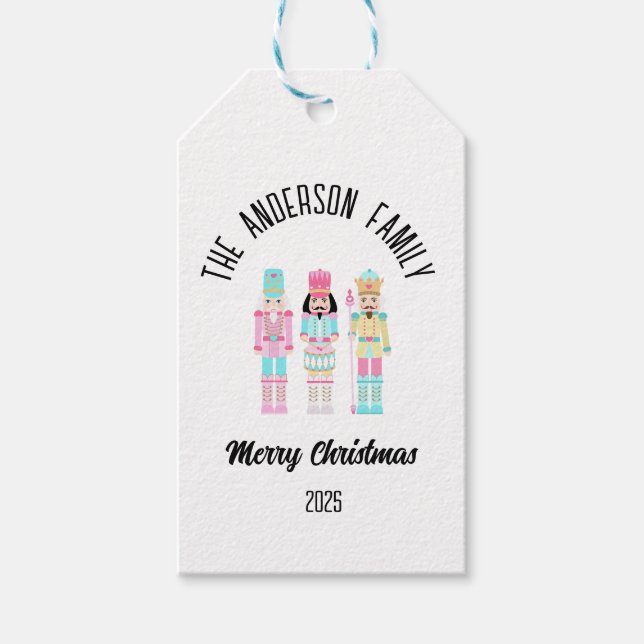 Etiqueta Para Presente Pastel de Noz Nutcracker Personalizado Natal Nome (Frente)