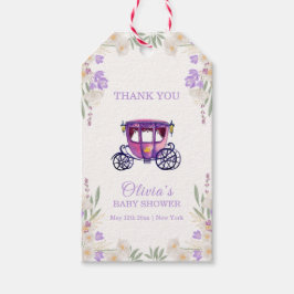 Etiqueta Para Presente Pastel Floral Princess Carriage Girl Baby Shower 