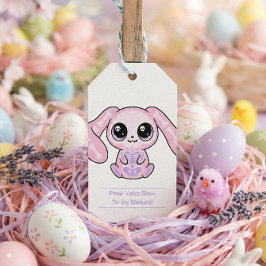 Etiqueta Para Presente Pastel Goth Easter Bunny From To Tag Lavender