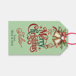 Etiqueta Para Presente Pastel Green Merry Christmas Gift Tags