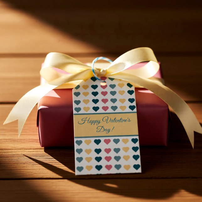 Etiqueta Para Presente Pastel Loving Hearts (Pastel Heart Pattern Valentine’s Gift Tags)