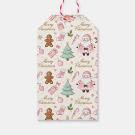 Etiqueta Para Presente Pastel Pink Christmas Delight