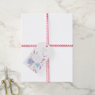 Etiqueta Para Presente Pastel Purple Watercolor Floral