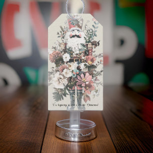 Etiqueta Para Presente Pastel Watercolor Nutcracker Papais noeis Floral