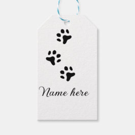 Etiqueta Para Presente Pata de cão e animal preto acrescentar nome texto