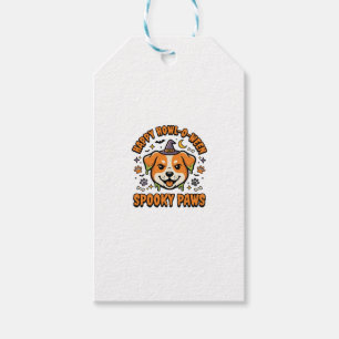 Etiqueta Para Presente Patas Assustadoras de Cachorro no Halloween