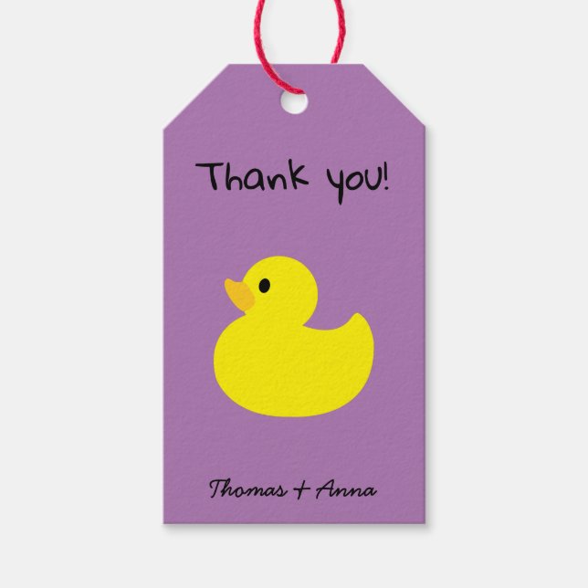 Etiqueta Para Presente Pato Amarelo Obrigado (Frente)