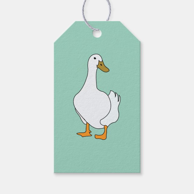 Etiqueta Para Presente Pato branco de pássaro (Frente)