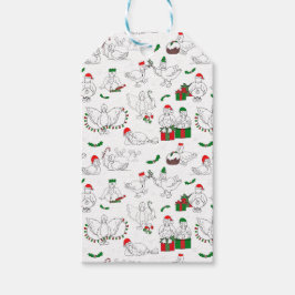 Etiqueta Para Presente Patos de Natal Festivos