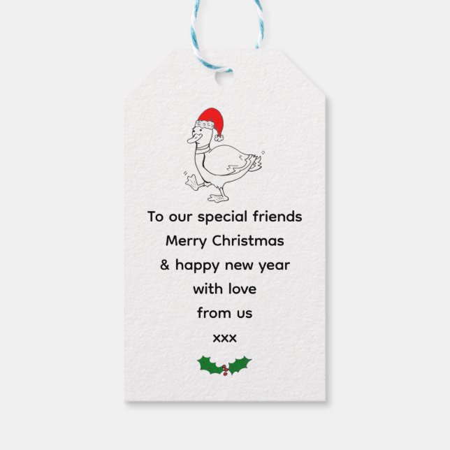 Etiqueta Para Presente Patos de Natal Festivos (Verso)