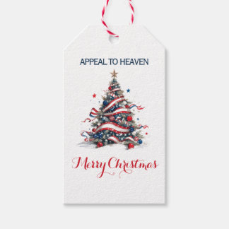 Etiqueta Para Presente Patriotic Xmas Tree ATH1 with origin ed - Gift Tag