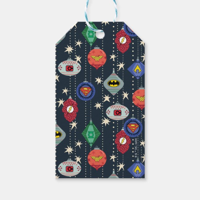 Etiqueta Para Presente Patterno Bauble da Liga da Justiça (Frente)