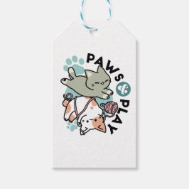 Etiqueta Para Presente Paws and Play – Adorable Cat Illustration