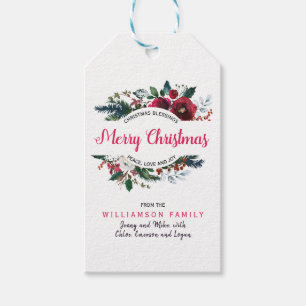 Etiqueta Para Presente Paz, amor e alegria das bênçãos do Feliz Natal