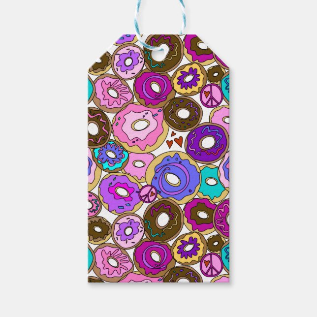 Etiqueta Para Presente Paz Amor e Donuts (Frente)