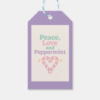 Etiqueta Para Presente Paz, Amor e Hortelã