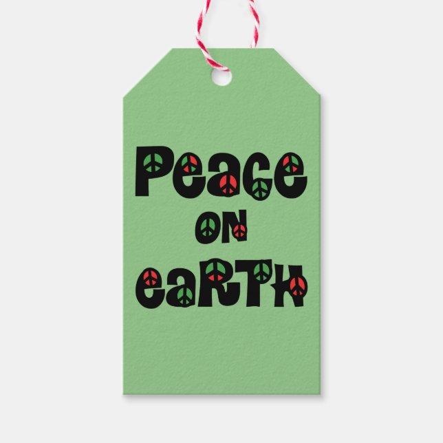Etiqueta Para Presente Paz No Natal Da Terra (Frente)