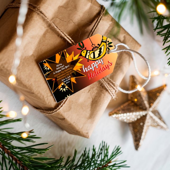 Etiqueta Para Presente Peace Holidays Stars Greetings (Criador carregado)