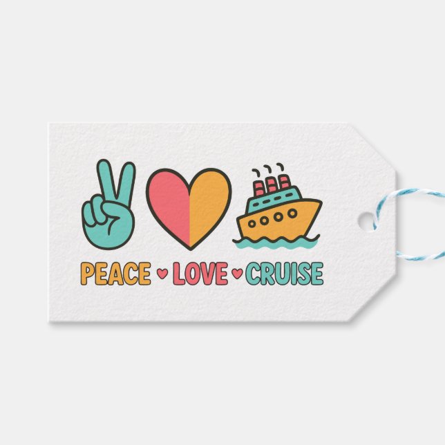 Etiqueta Para Presente Peace Love Cruise Vacing (Frente (horizontal))