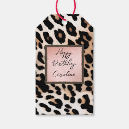 Etiqueta Para Presente Peach Black Cream Lepard