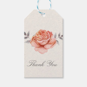 Etiqueta Para Presente Peach Fairy Tale Glitter Rosa deixa Chá de panela