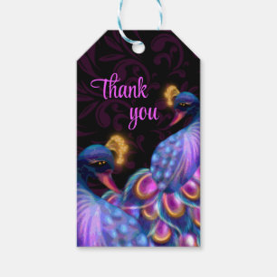 Etiqueta Para Presente Peacock Jewel Tones Casando Floral Moody Purple