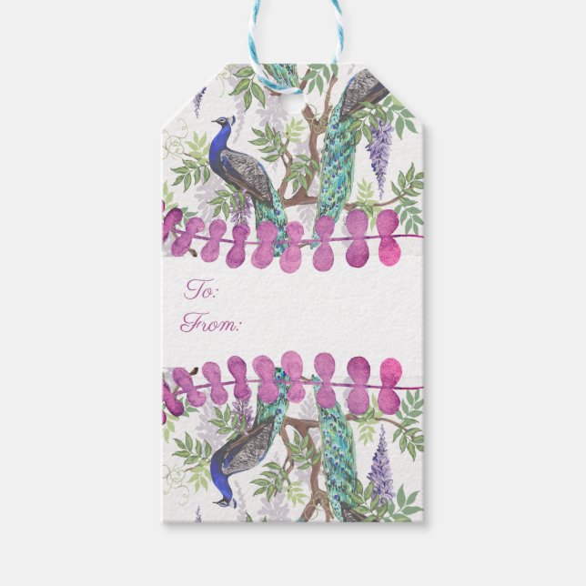 Etiqueta Para Presente Peacock Wedding (Frente)