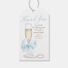 Etiqueta Para Presente Pearls and Prosecco Bridal Shower Thank You